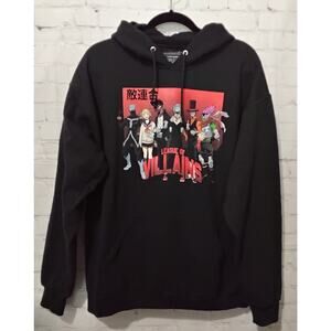 Academia League Of Villians Hoodie Sweatshirt Black My Hero Unisex Mens L 115665